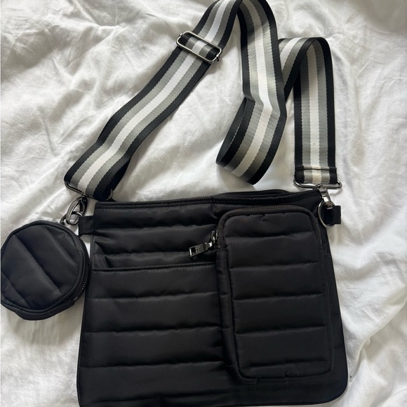 THINK ROYLN Black Crossbody Bag with Striped Strap - Picture 1 of 4